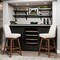 Armen Living Amalie Swivel Bar Stool in Brown Oak Wood Finish with Beige Fabric 840254332089 - alternate 3